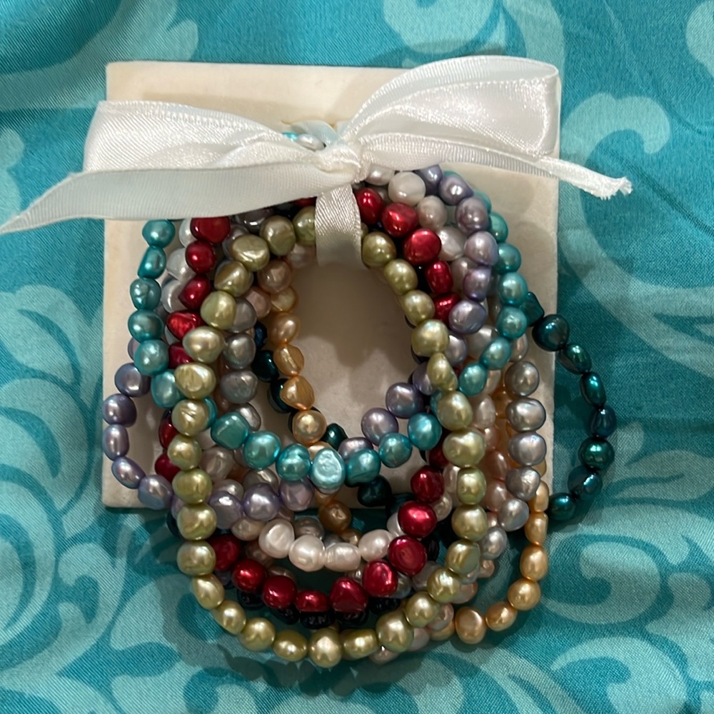 Assorted cultured freshwater pearls set of 10